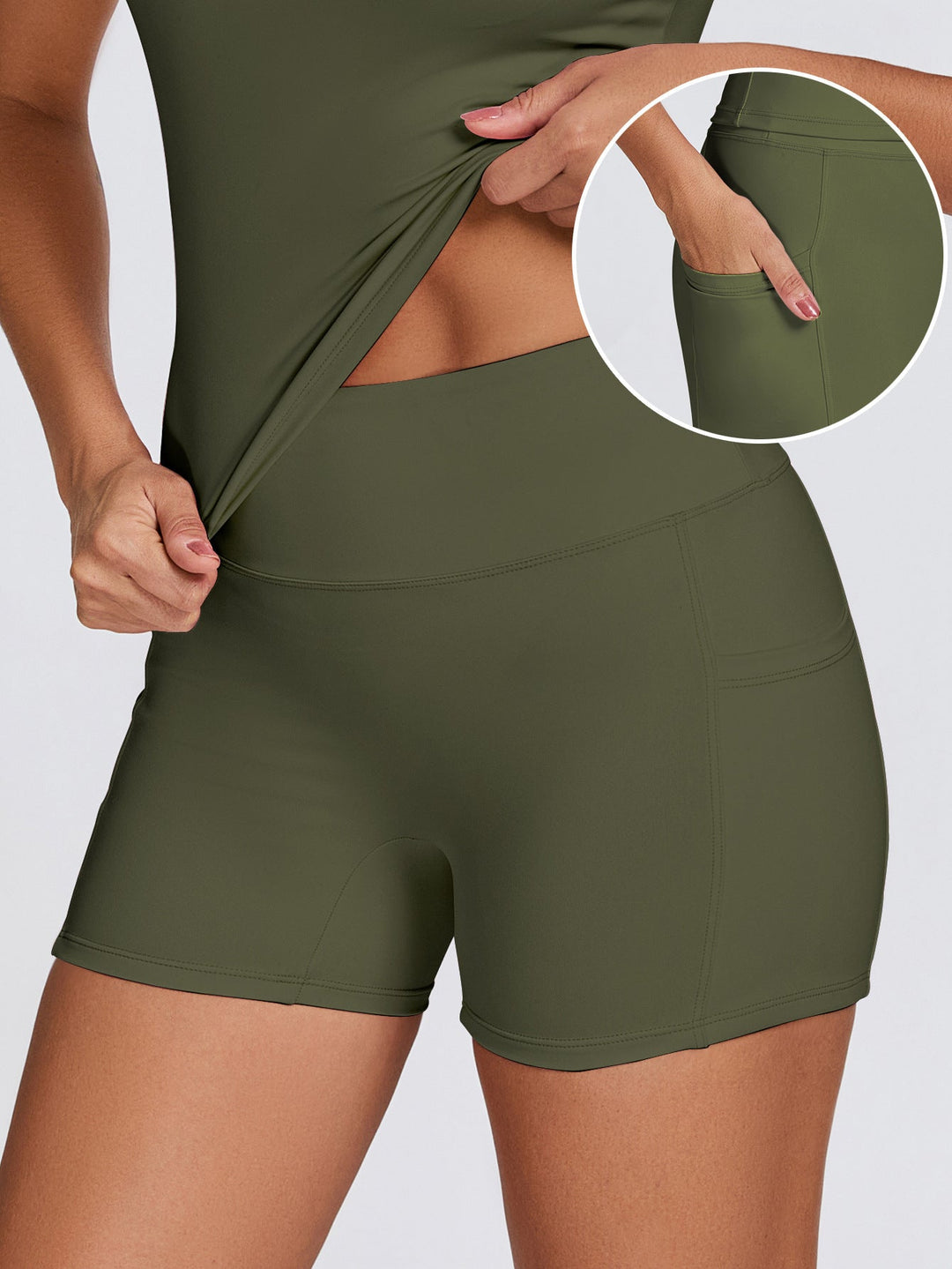 Damen Sportliche Kompressions-Shorts mit praktischen Seitentaschen Drune
