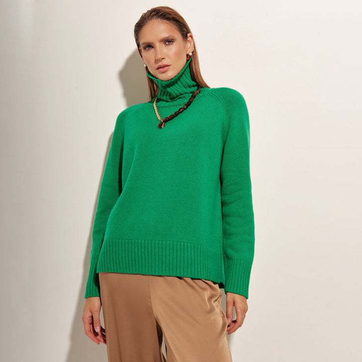 Damen Strickpullover mit hochgestocktem Kragen und lässigem Schnitt Drune