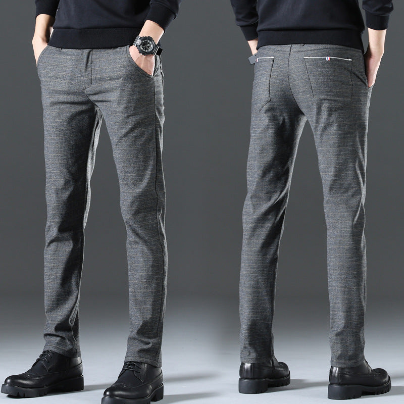 Herren moderne Chinohose mit elastischem Bund und seitlichen Taschen Drune