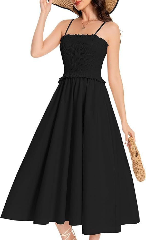 Damen elastisches Maxikleid mit Rüschendetails und geschmeidigem Material Drune