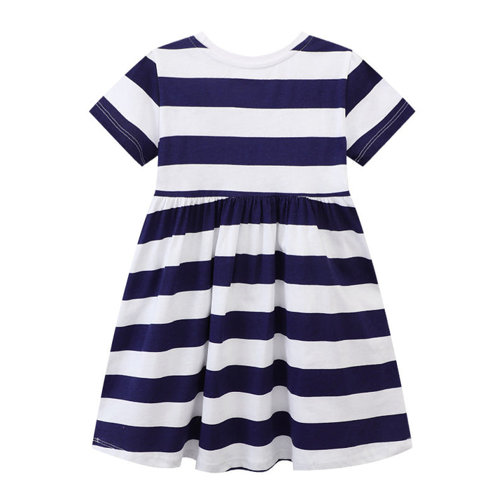 Mädchen Freizeitleichtes gestreiftes Kleid Drune