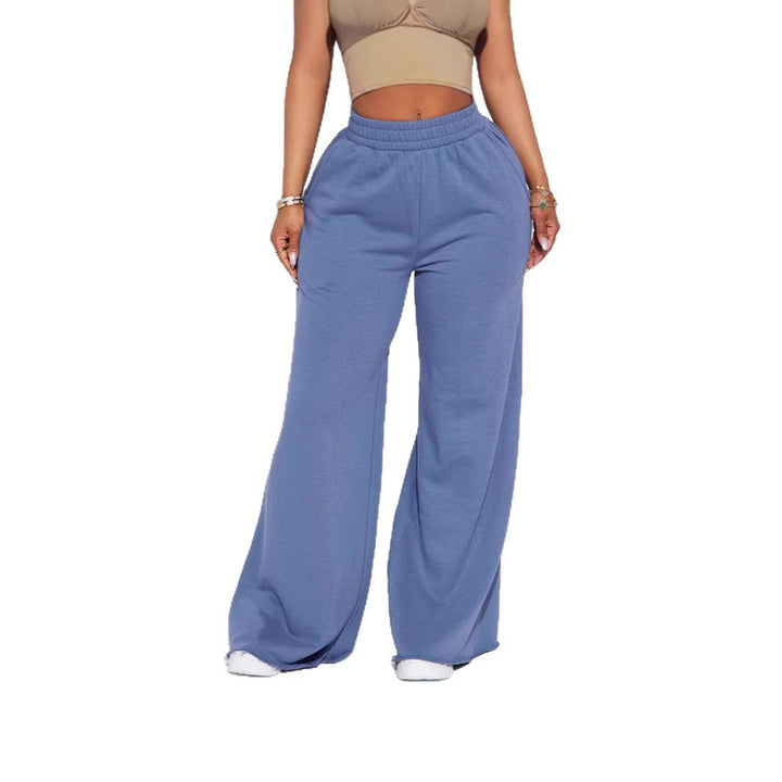 Damen nan weite High-Waist Loungehose mit elastischem Bund und praktischen Seitentaschen Drune