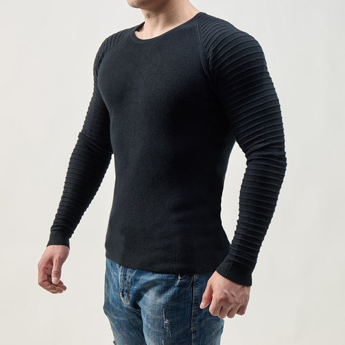 Herren modischer Strickpullover mit innovativer Rippstruktur Drune