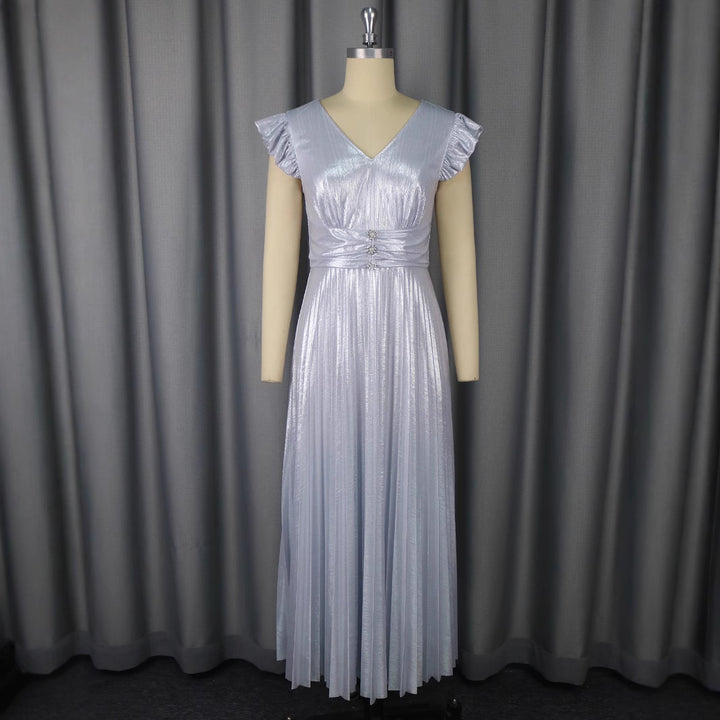 Damen Elegantes Plisseekleid mit funkelnden Details Drune