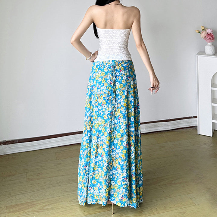 Damen Bandeau-Oberteil mit floralem Muster und geflochtenem Detail Drune