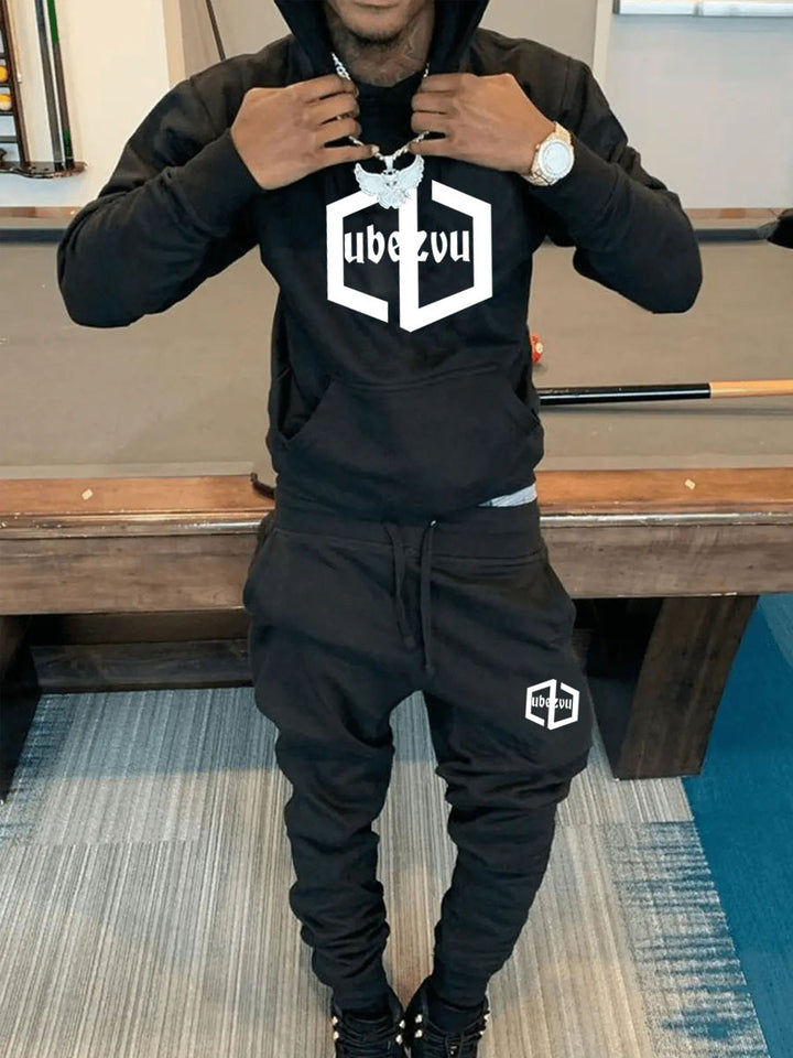 Herren Hoodie und Jogginghose Set mit praktischem Kängurutaschen-Design Drune