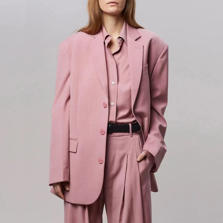 Damen Eleganter Oversize-Blazer mit passendem Hosenanzug Drune