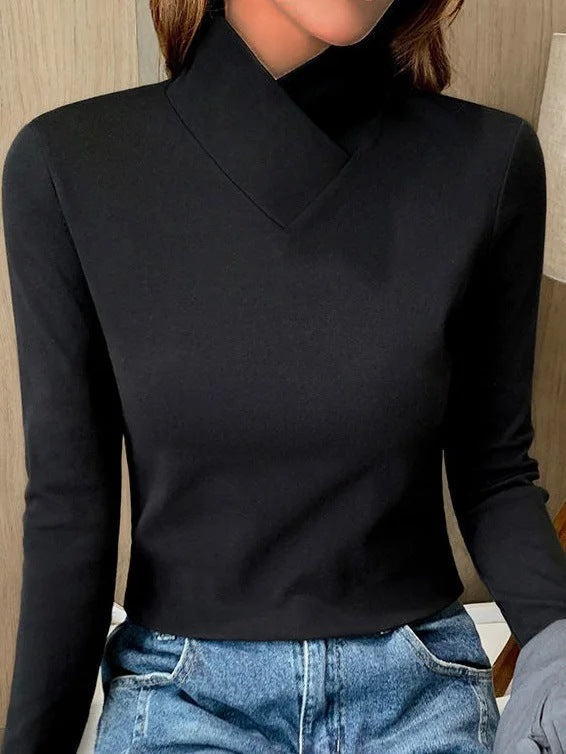 Drune | Bluse mit Asymmetrischem Kragen Langarm-design Elegant und Modern