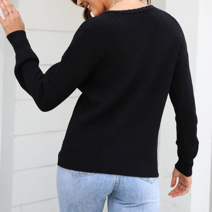 Drune | Modischer Pullover Aus Einfarbigem Strickstoff