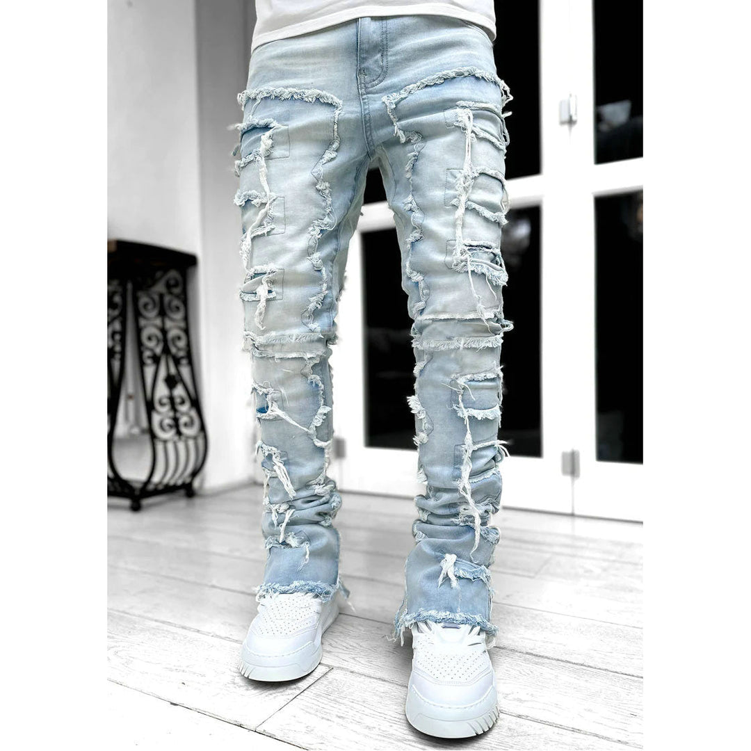 Herren lässige Ripped Jeans im modischen Schnitt Drune