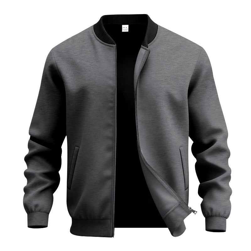 Herren nan stylische Bomberjacke mit elastischem Saum, Rippkragen und verdecktem Reißverschluss Drune