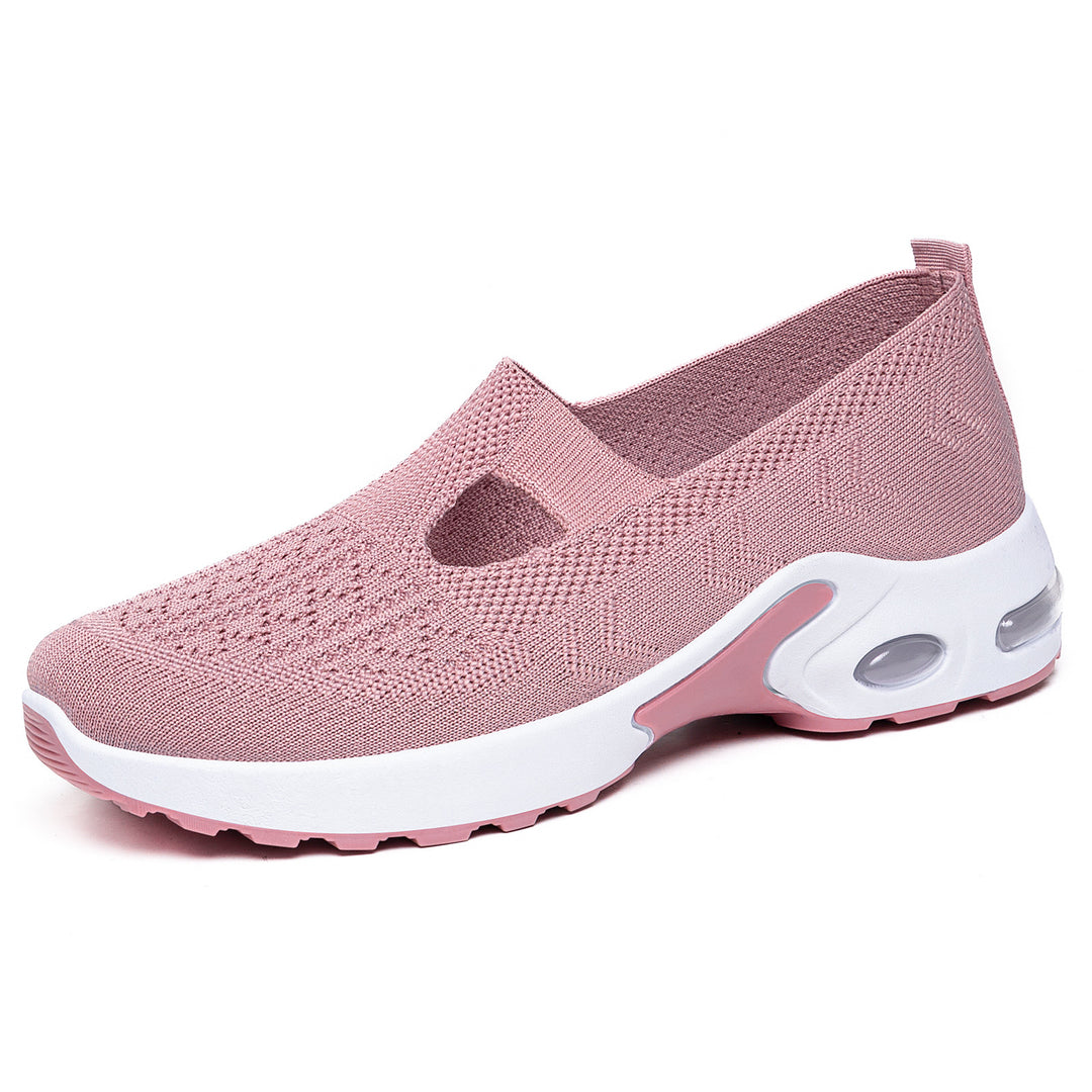 Damen nan gestrickter Schlupf-Sportslipper mit elastischem Einstieg, Cut-Out-Detail und sichtbarer Luftdämpfung Drune