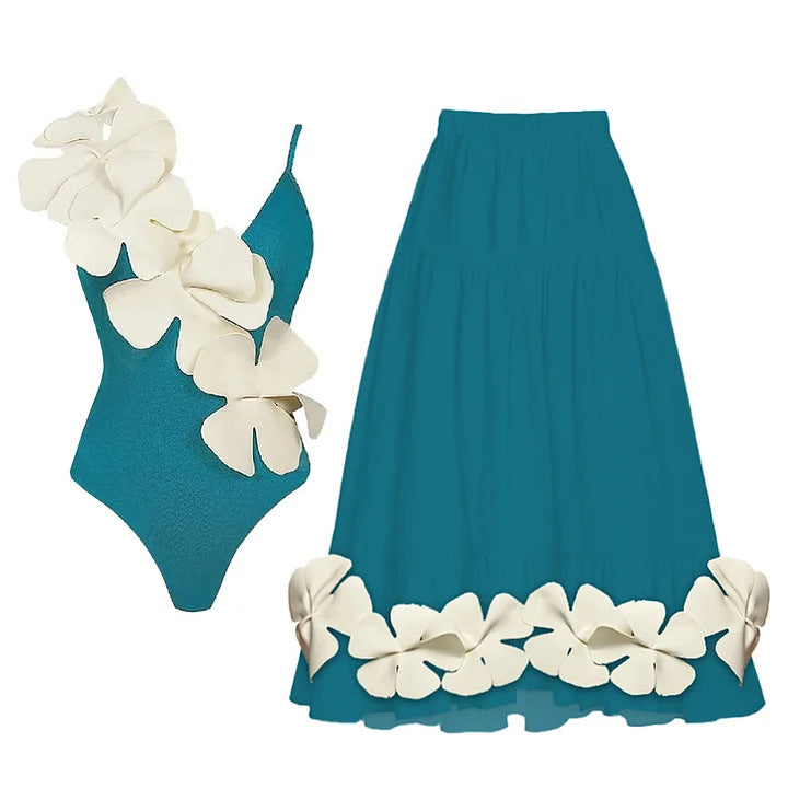 Damen eleganter Badeanzug mit floralem Design Drune