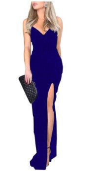 Damen Elegantes und figurbetontes Abendkleid mit hohem Schlitz Drune