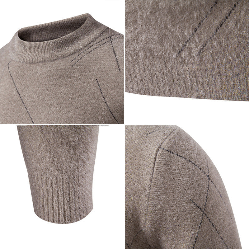 Herren Feiner Strickpullover mit modernem Zopfmuster Drune
