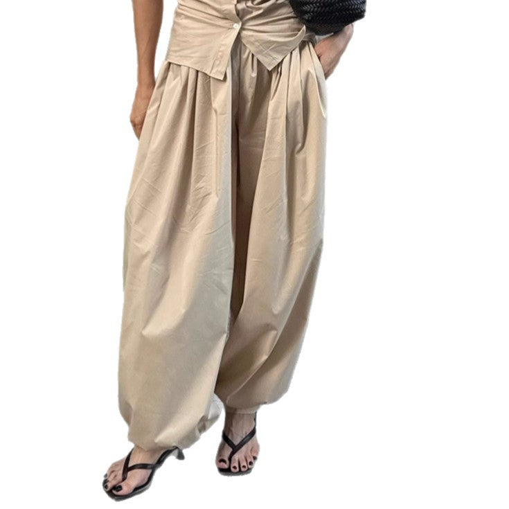 Damen Lässige Harrington-Hosen mit Kordelzug Drune