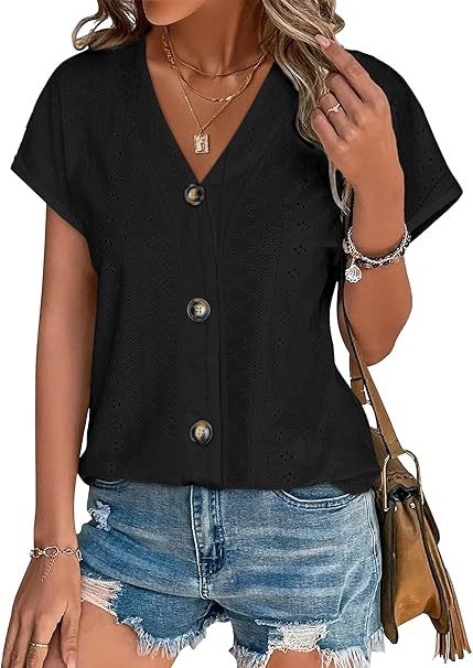 Damen genähte Bluse mit Knopfleiste Drune