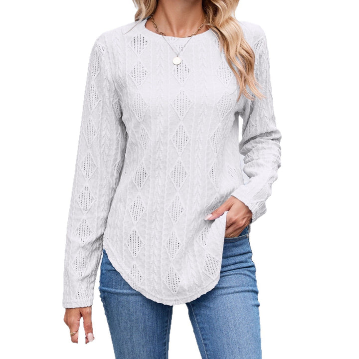 Damen Langarmshirt mit strukturiertem Design und abgerundetem Saum Drune