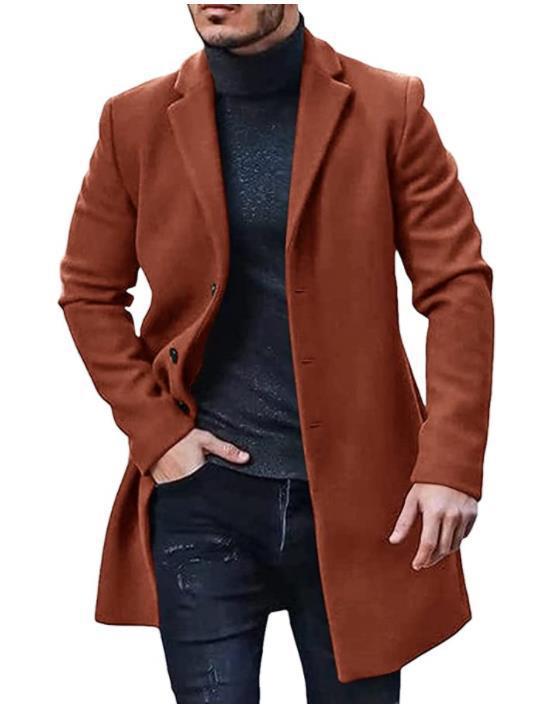 Herren eleganter Langmantel mit schmalem Schnitt Drune