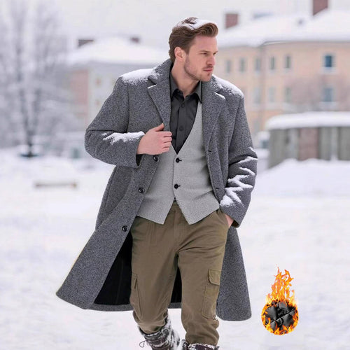 Herren klassischer Wollmantel Drune
