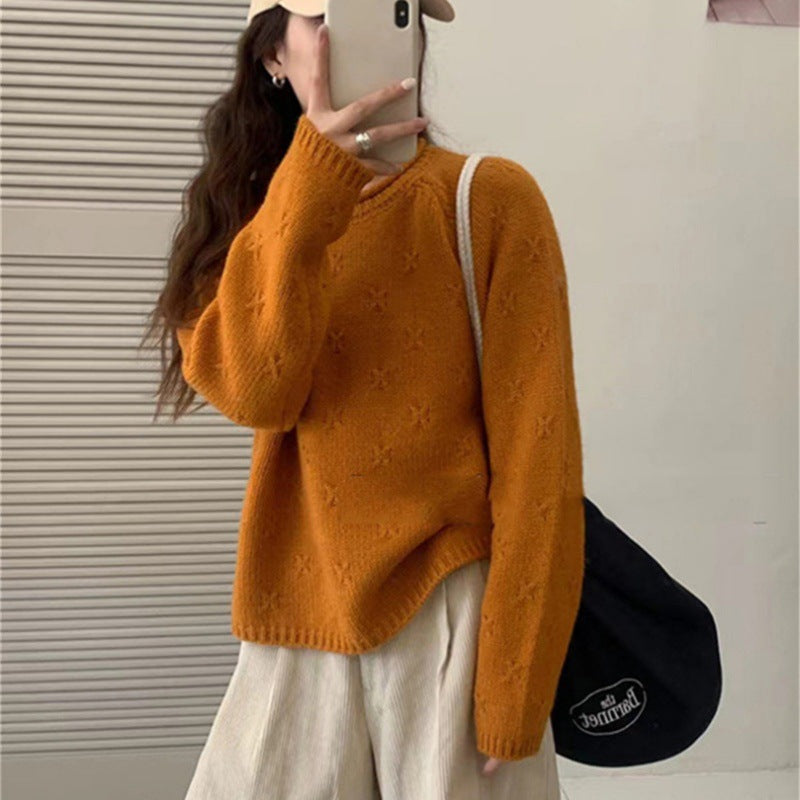 Damen Kuscheliger Strickpullover mit strukturiertem Muster Drune