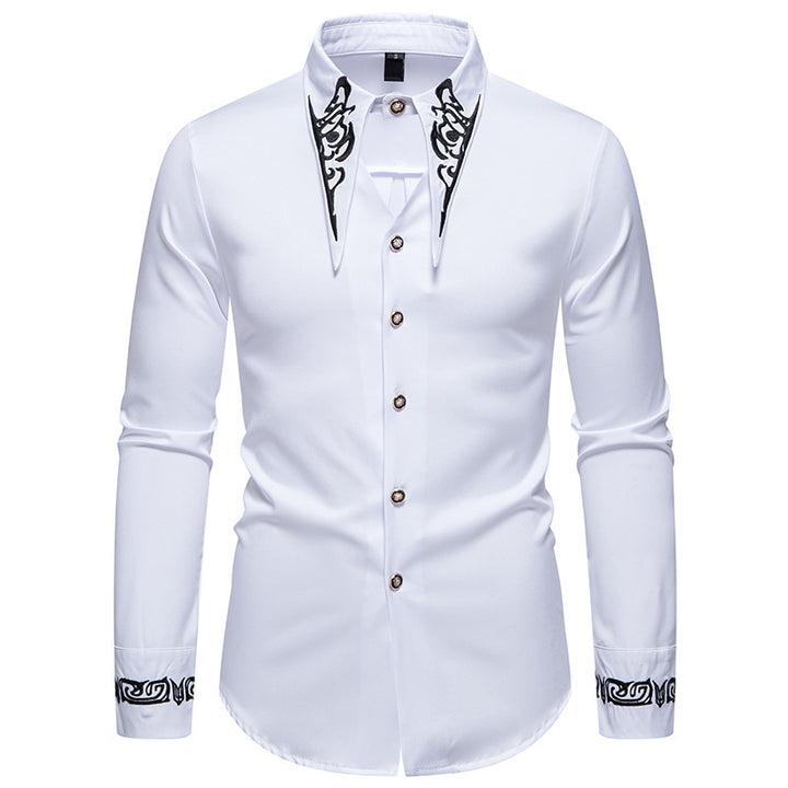 Herren modisches Hemd mit kreativem Kragen-Design Drune