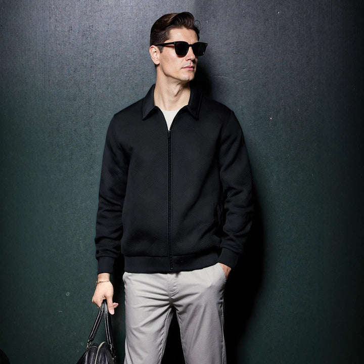 Herren sportliche Jacke mit strukturiertem Design und modernem Kragen Drune