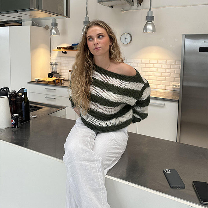 Damen Modischer Strickpullover mit lässigem Oversized-Schnitt Drune