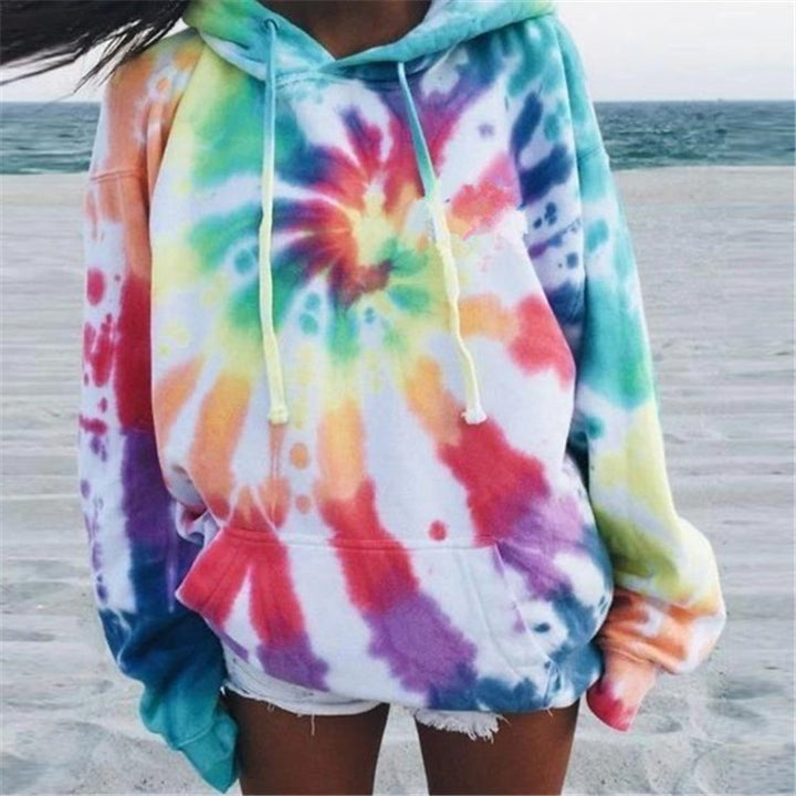 Damen lässiger Kapuzenpullover im einzigartigen Tie-Dye-Design Drune