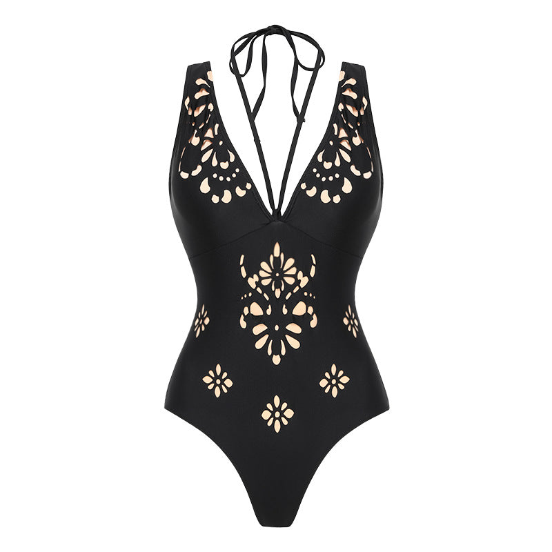 Damen Einteiler Badeanzug mit kunstvollem Cut-Out Design Drune