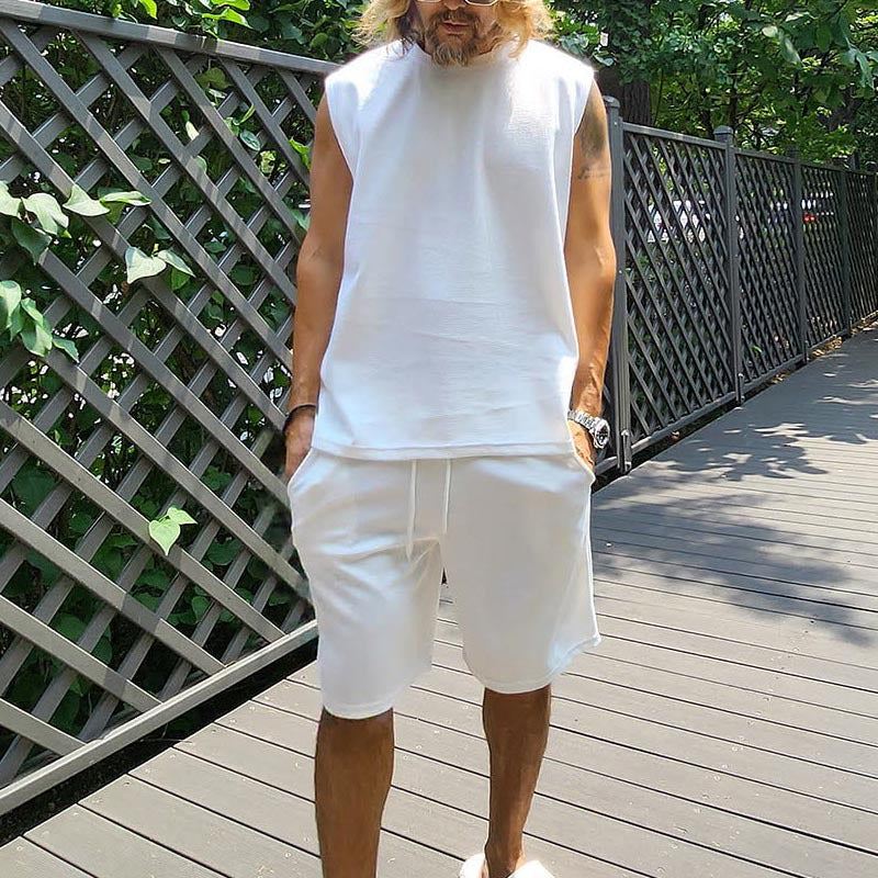 Herren lässiges Kurzarm Sweatshirt und Shorts Set Drune