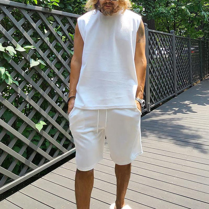Herren lässiges Kurzarm Sweatshirt und Shorts Set Drune