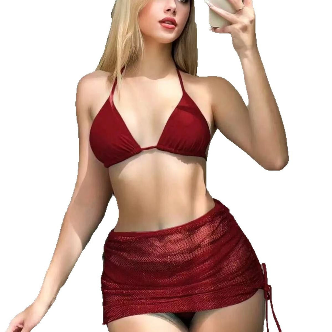 Damen Triangel-Bikini mit eleganter Wickelrock-Optik Drune