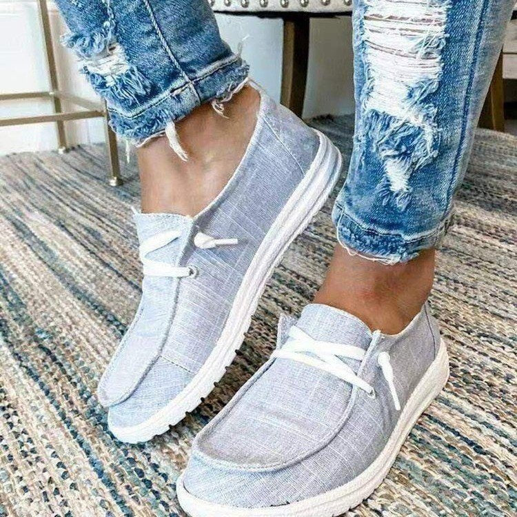 Damen Freizeit-Slip-On Schuhe mit elastischen Schnürdetails und rutschfester Sohle Drune