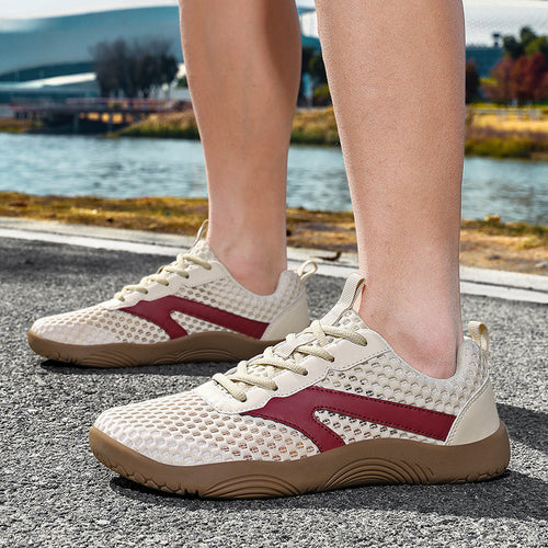Herren nan urbaner Mesh-Runner mit dreidimensionalem Belüftungsgewebe, stoßdämpfender Leichtschaum-Zwischensohle und Fersen-Zuglasche Drune