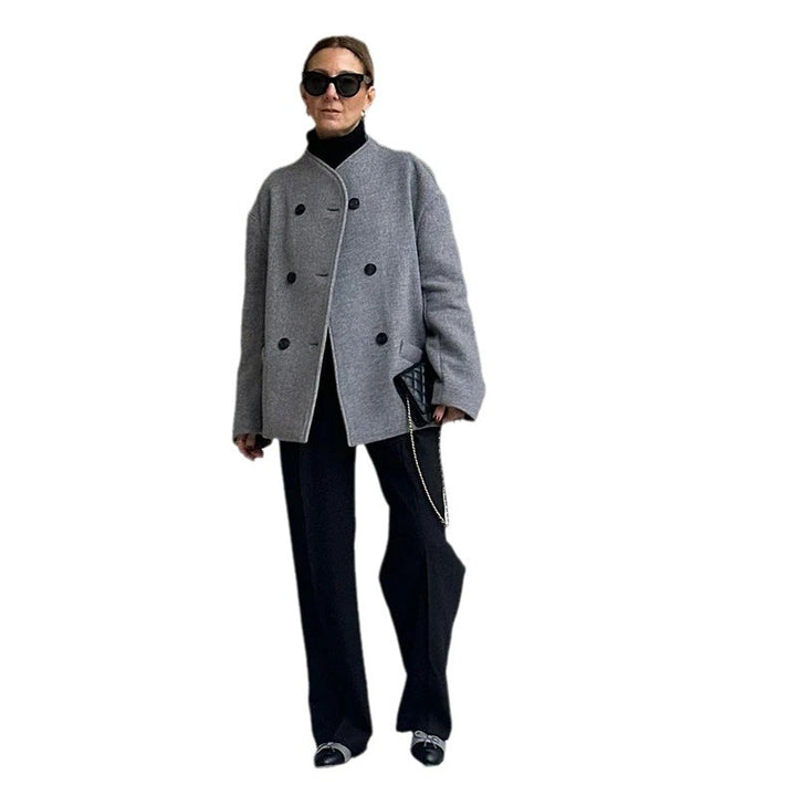 Damen Modische Wolljacke mit übergroßem Schnitt Drune