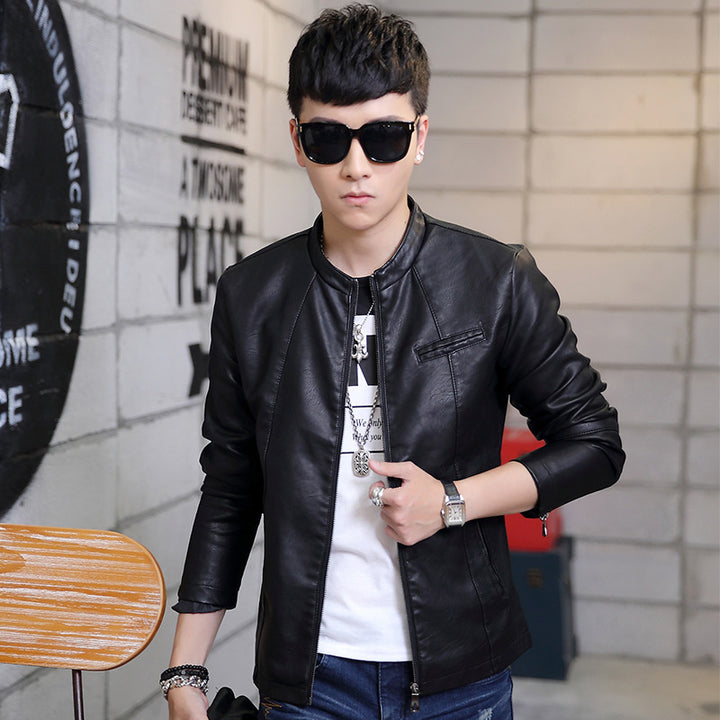 Herren modische Kunstlederjacke mit stylischem Steppdesign Drune
