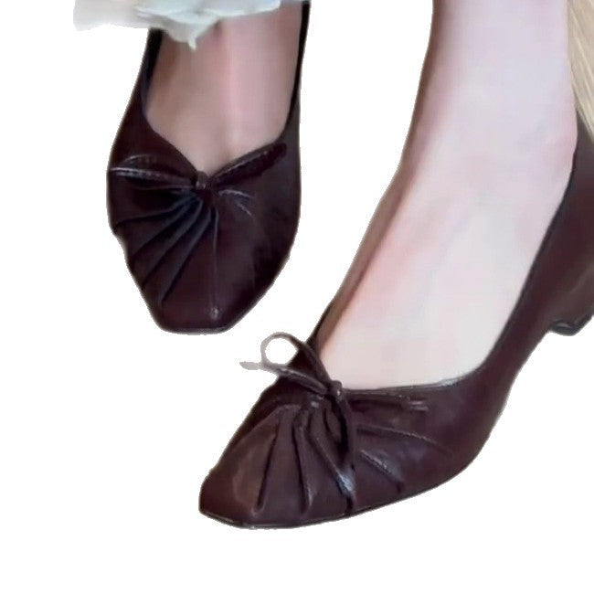 Damen Ballerina mit verspielter Schleifenapplikation aus hochwertigem Leder Drune