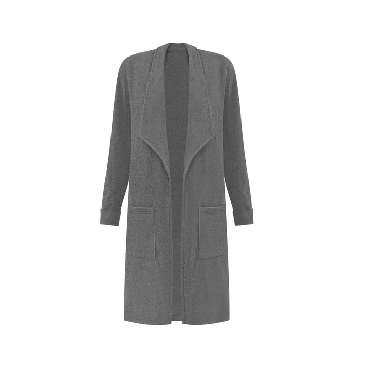 Damen Lässige Langjacke mit offenem Schnitt und praktischen Taschen Drune