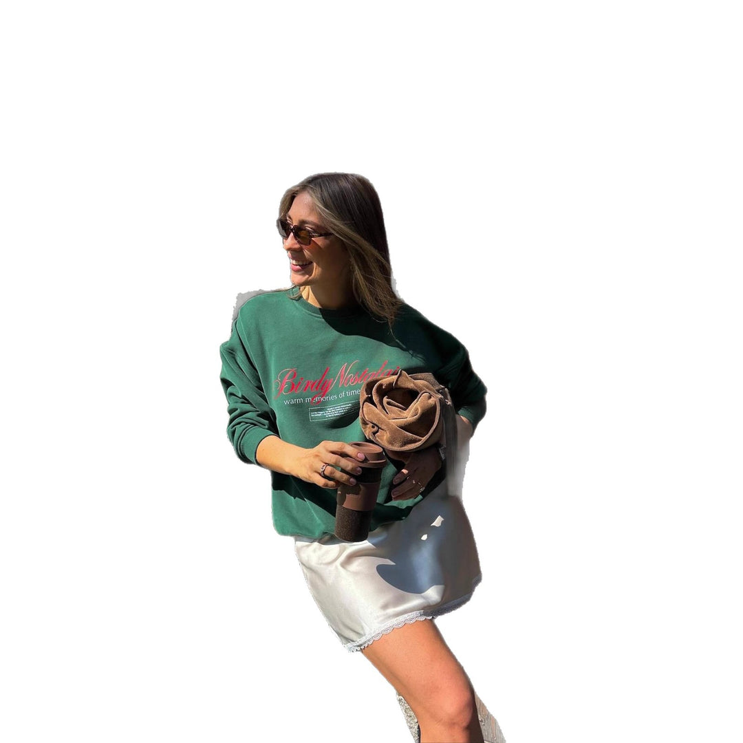 Damen lässiger Sweatshirt mit kreativem Schriftzug und angenehmem Tragekomfort Drune
