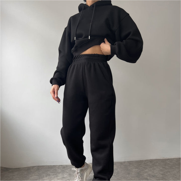 Damen modisches und lässiges Hoodie-Set mit weitem Schnitt Drune