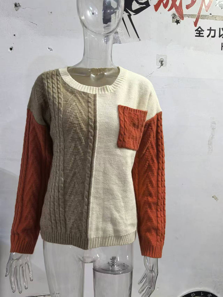 Damen legerer Strickpullover mit asymmetrischem Design Drune