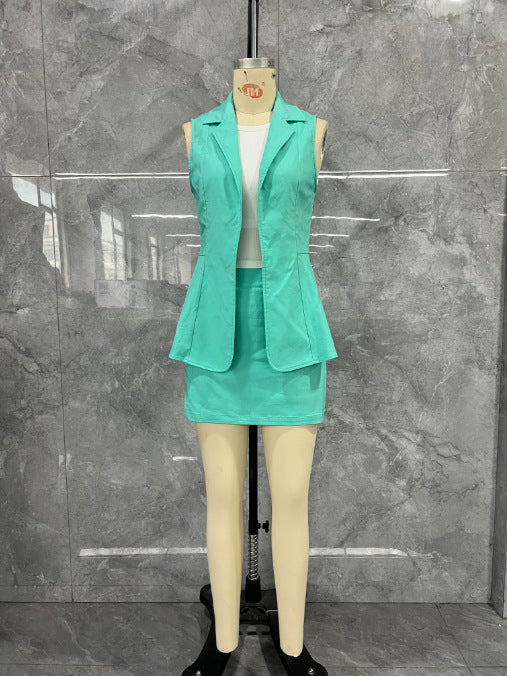 Damen Zweiteiliges Blazer- und Rock-Set mit modernem Schnitt Drune