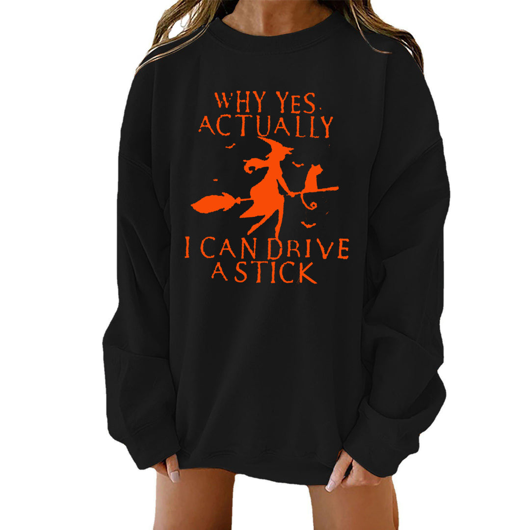 Damen Sweatshirt mit kreativem Hexenmotiv Drune