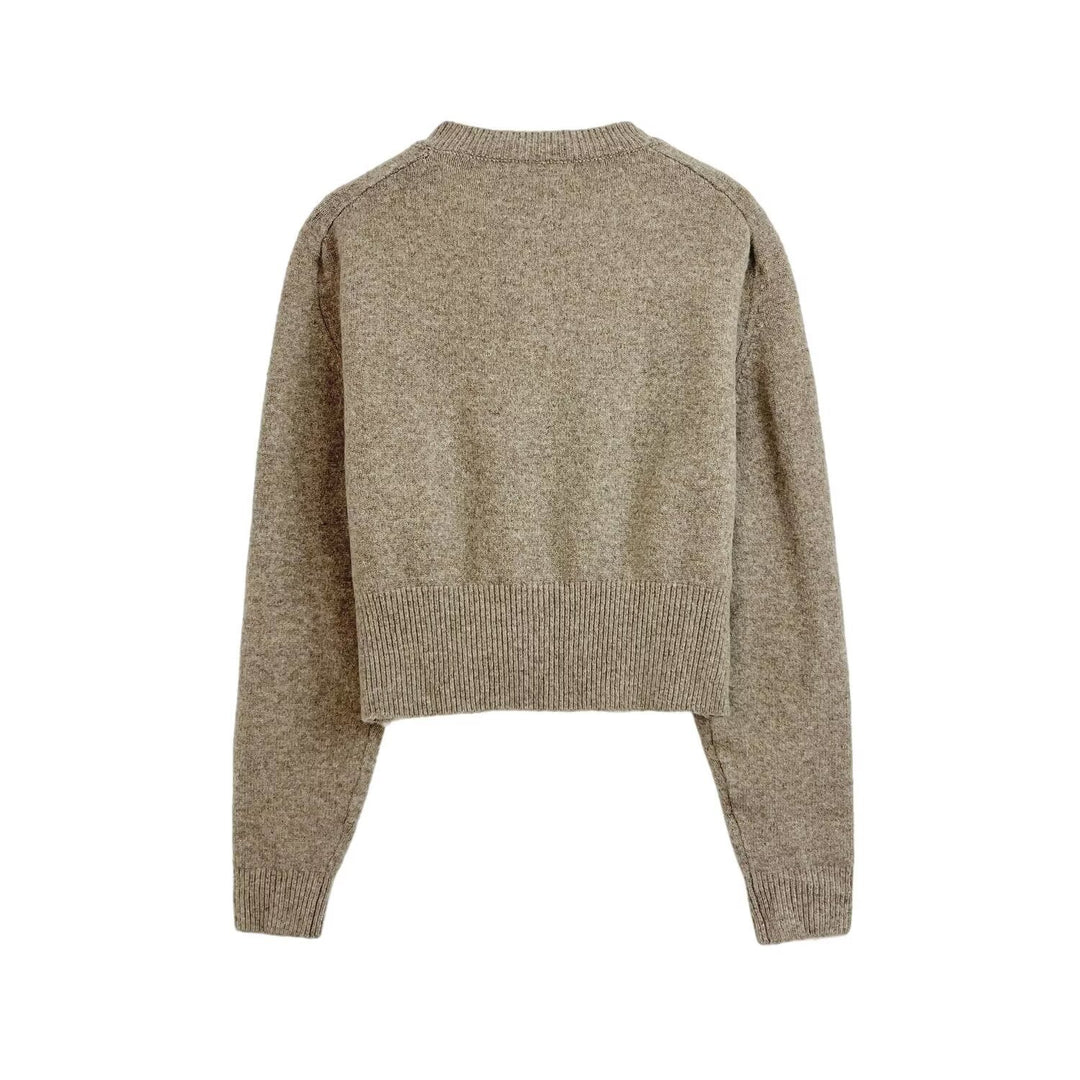 Damen cropped Strickjacke mit feinen Knopfdetails und modernem Schnitt Drune