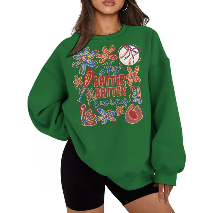 Damen Sweatshirt mit kreativem Baseball-Motiv und lässigem Schnitt Drune