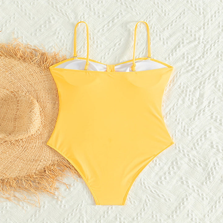 Damen Einteiliger Badeanzug mit raffiniertem Cut-Out und elegantem Rüschendesign Drune