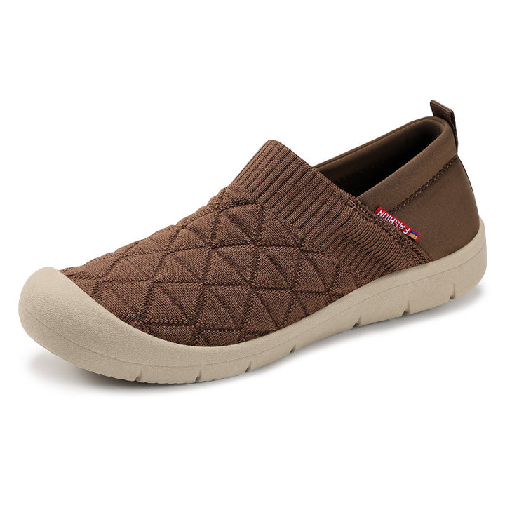 Damen nan atmungsaktiver gestrickter Slip-On Komfort-Halbschuh mit elastischem Schaft und stoßdämpfender EVA-Sohle Drune