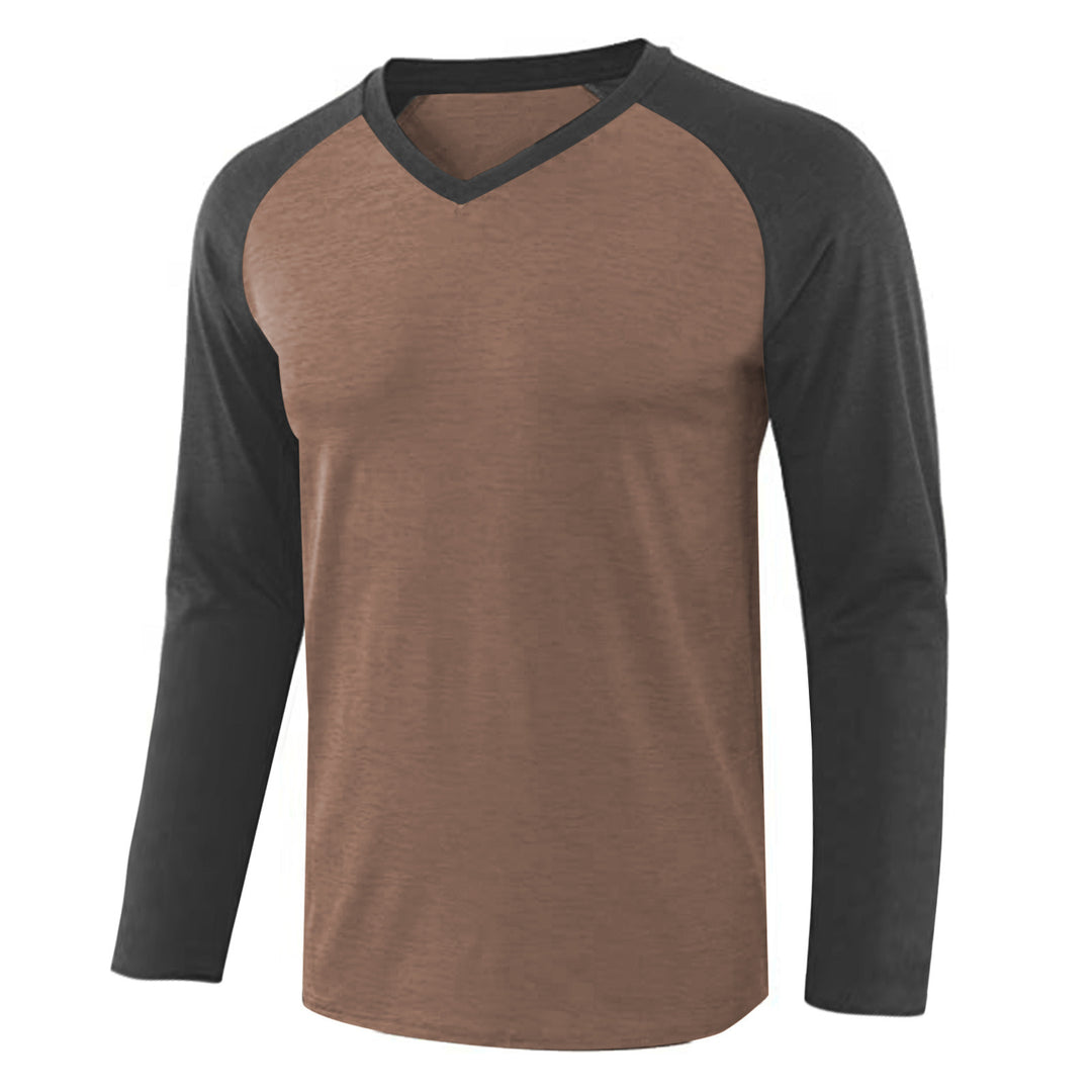 Damen lässiges Langarmshirt mit V-Ausschnitt und Raglanärmeln Drune