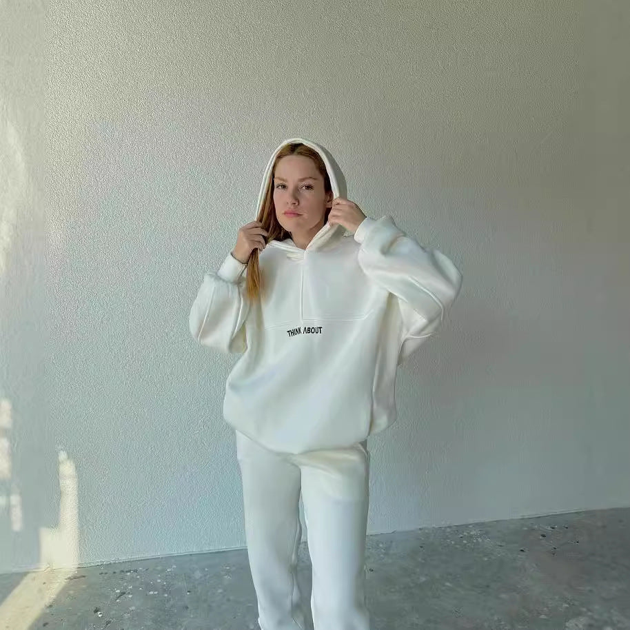 Damen bequemer Hoodie mit weitem Schnitt und praktischen Kängurutaschen Drune